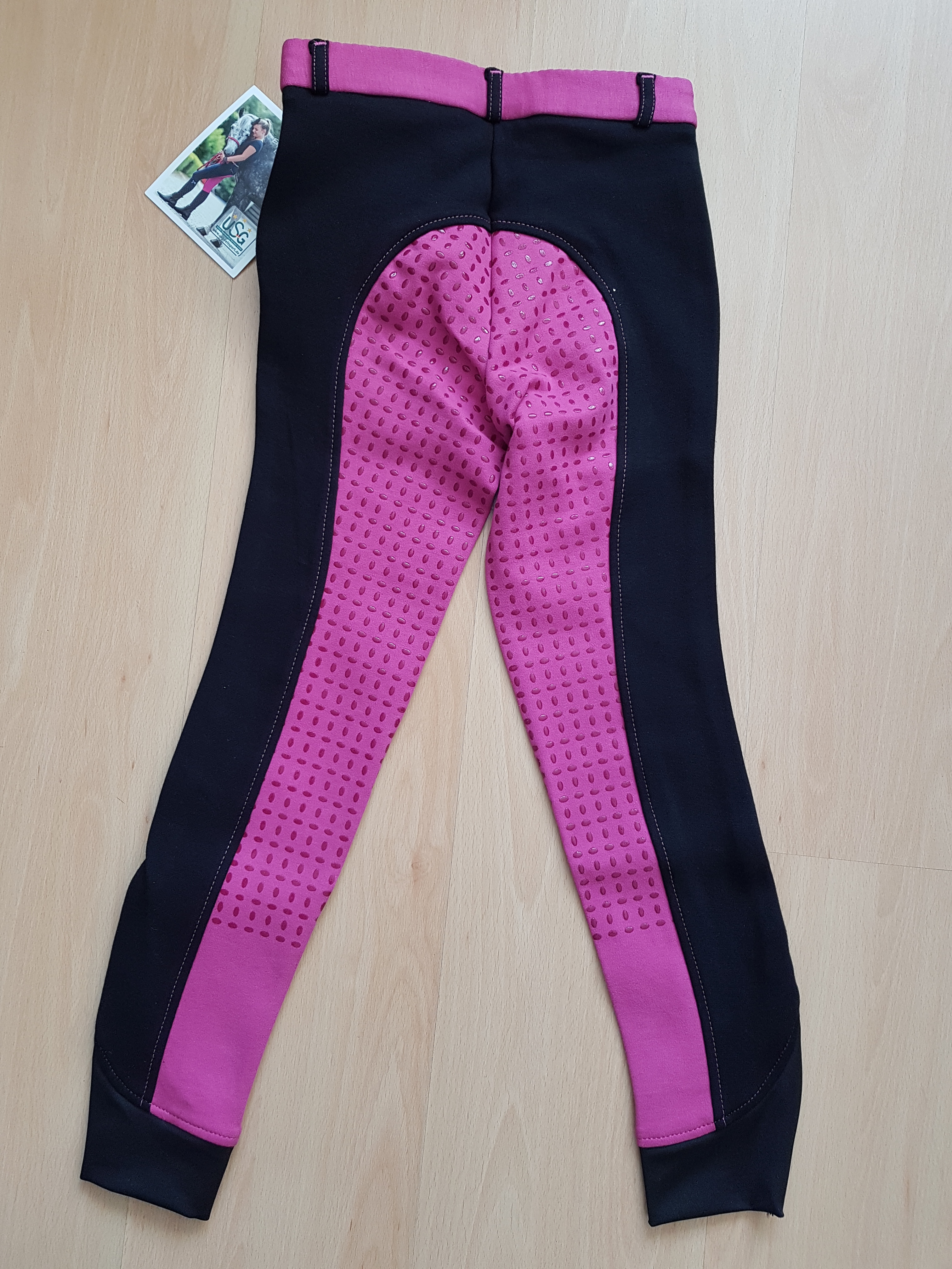 Celogripové rajtky USG Emilia černé/pink 170