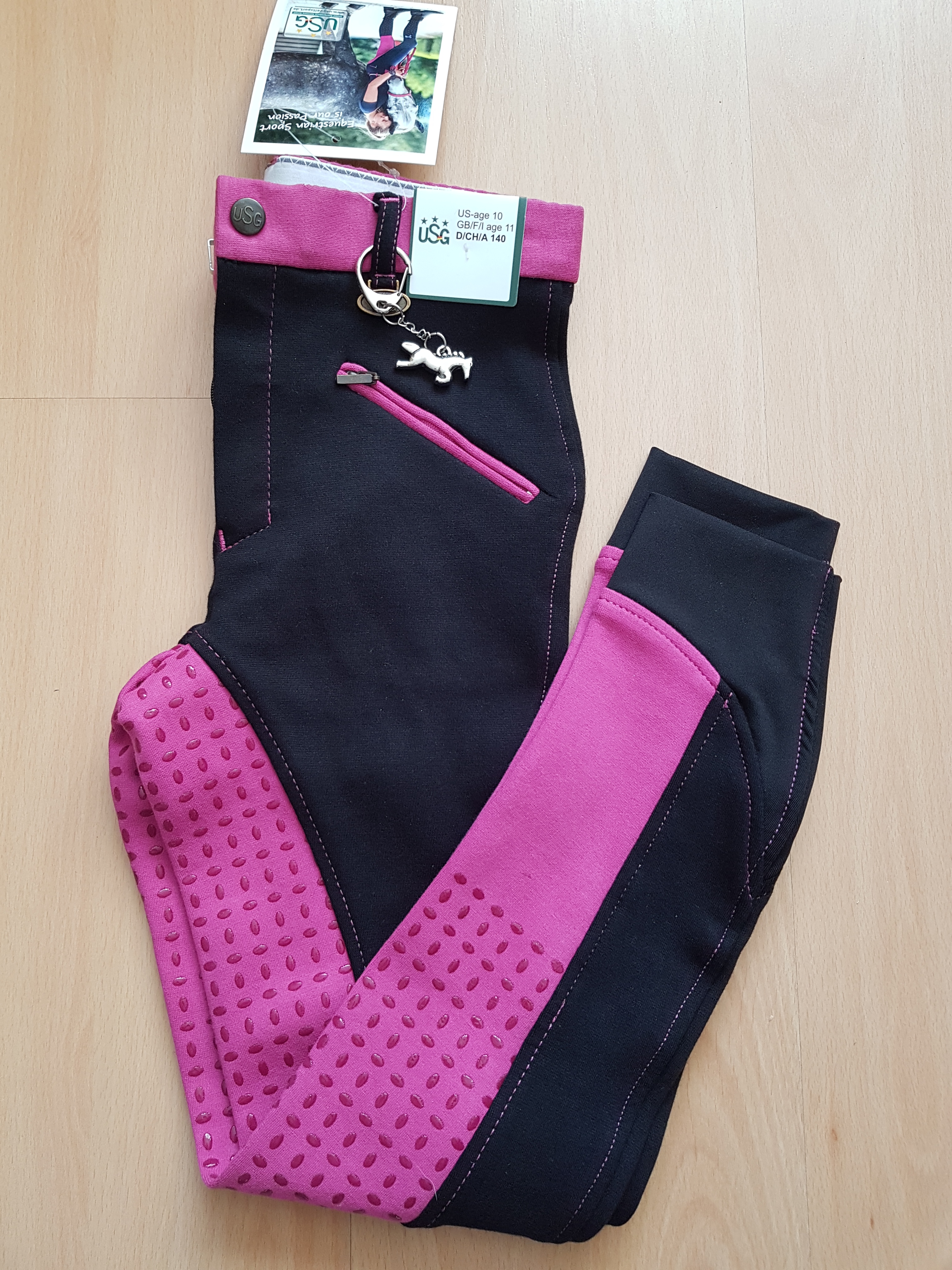 Celogripové rajtky USG Emilia černé/pink 170
