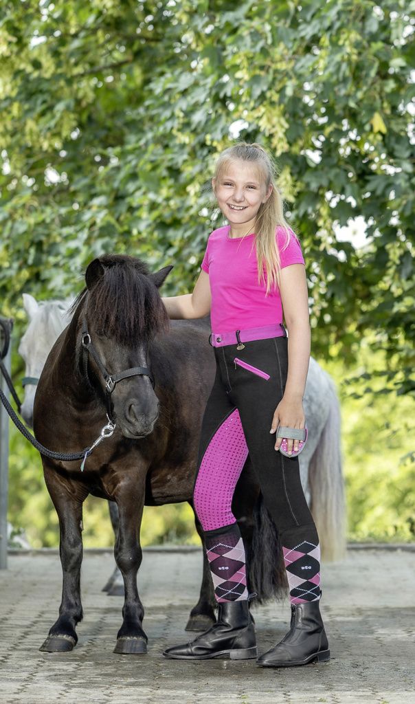 Celogripové rajtky USG Emilia černé/pink 170